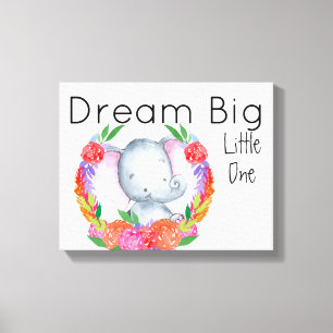 Impressão Em Tela Dream Big Little One Baby Elephant