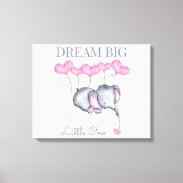 Impressão Em Tela Dream Big Little Um Beçê Elefante Bonito