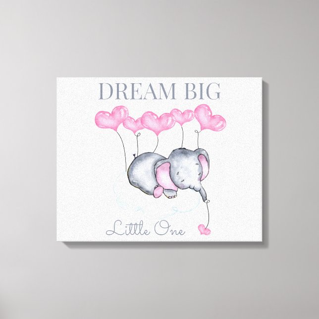 Impressão Em Tela Dream Big Little Um Beçê Elefante Bonito (Frente)
