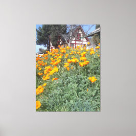 Impressão Em Tela Dream Cottage em Campo de Poppies