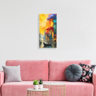 Impressão Em Tela dreamlike cityscape artwork wall frame