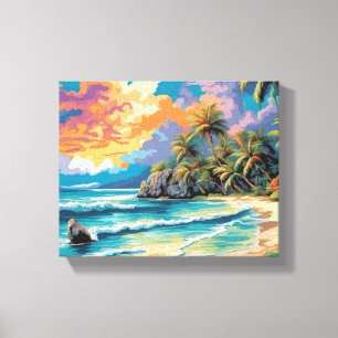 Impressão Em Tela Dreampical Beach Sunset Painting