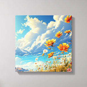 Impressão Em Tela Dreamy Field of Red Poppies