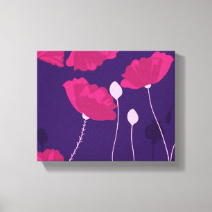 Impressão Em Tela Dreamy Pink Poppy Floral Patterno