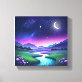 Impressão Em Tela Dreamy Starlight River Landscape Serenity