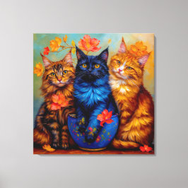 Impressão Em Tela Drei Maine-Coon-Gefährten Portrait