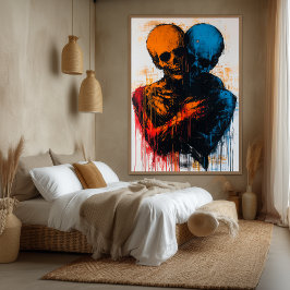 Impressão Em Tela Dualidade das Almas Arte Expressionista Contemporâ
