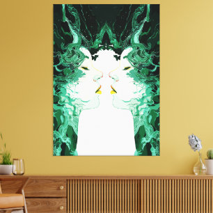 Impressão Em Tela Dualidade Etérea – Reflexo Surreal no Espelho