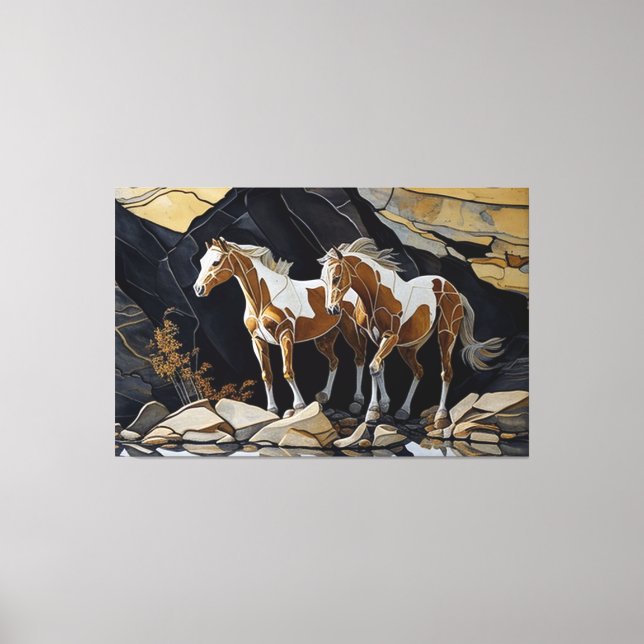 Impressão Em Tela Duas mangueiras tomando um rolo na Trabalho de art (Frente)