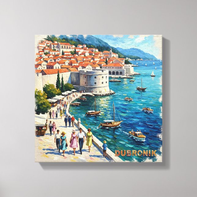 Impressão Em Tela Dubrovnik Croatia Harbor Coastal Home Decor (Frente)