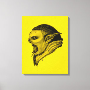 Impressão Em Tela Duende design preto amarelo