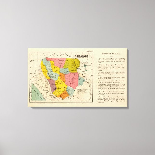 Impressão Em Tela Durango, México (Frente)
