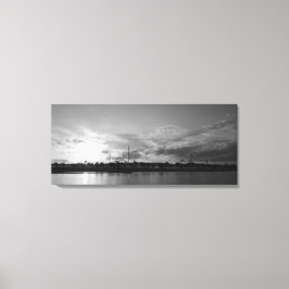 Impressão Em Tela Düsseldorfer Rheinkirmes im Sonnenuntergan