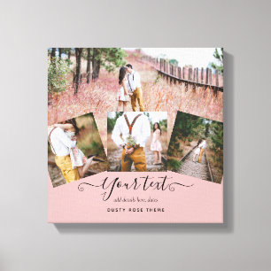 Impressão Em Tela Dusty Rosa Pink Newlyweds - Presente FOTO De Casam