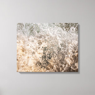 Impressão Em Tela Dynamic Ocean Waves and Sea Foam Abstract