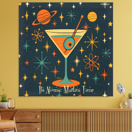 Impressão Em Tela É hora do Martini Atômico Estrelas Cósmicas
