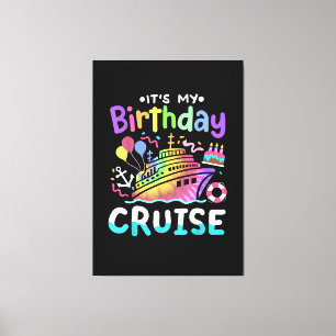 Impressão Em Tela É Meu Aniversário Cruzeiro Tie Dye Viagem de Féria