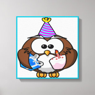 IMPRESSÃO EM TELA "É MEU ANIVERSÁRIO" OWL