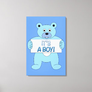 Impressão Em Tela É um Urso Azul