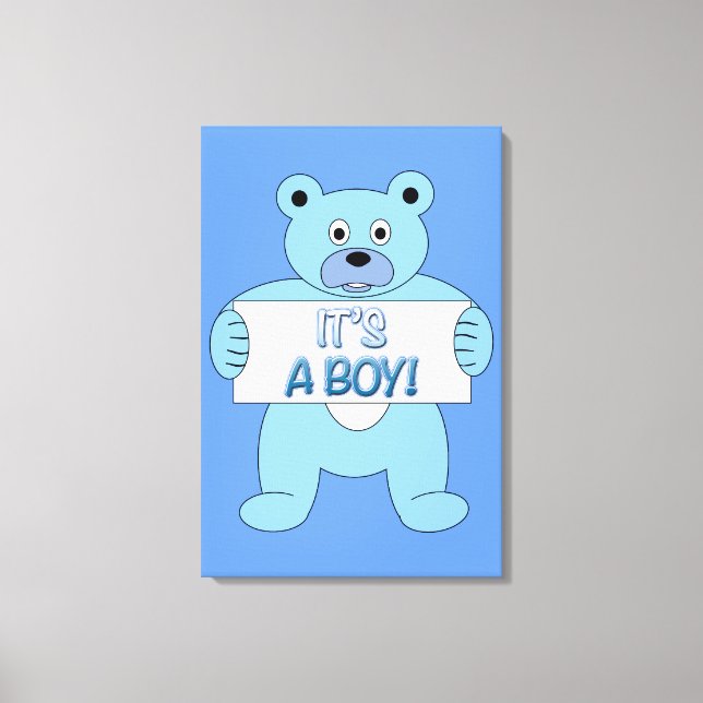 Impressão Em Tela É um Urso Azul (Frente)