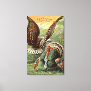 Impressão Em Tela Eagle que ataca uma Turquia
