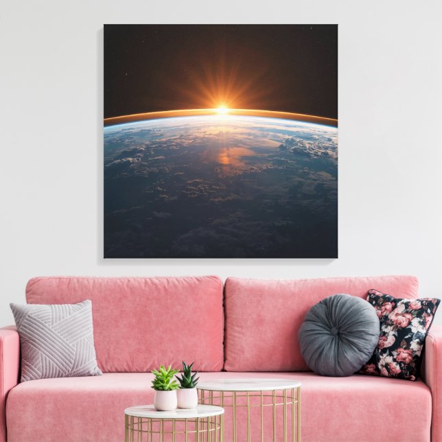 Impressão Em Tela Earth View From Space | Blue Planet Astronaut  (Insitu(Sala de estar))