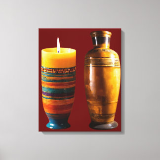 Impressão Em Tela "Earthen Glow: Clay Art Candle"