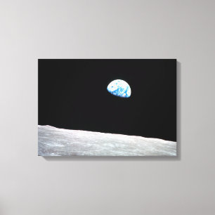 Impressão Em Tela Earthrise - a perspectiva lunar