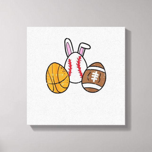 Impressão Em Tela Easter Balls Basketball Baseball Football Boys Kid (Frente)