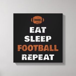 Impressão Em Tela Eat Sleep Futebol Repete Amor Futebol Vintage Gi