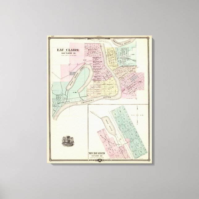 Impressão Em Tela Eau Claire e Medford (Frente)