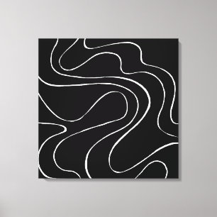 Impressão Em Tela Ebb e Fluxo 2 - Preto em Branco
