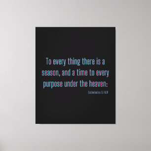 Impressão Em Tela Eclesiastes 3:1 Bíblia Verse KJV Wall Art