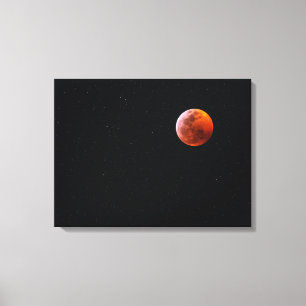 Impressão Em Tela Eclipse de Lua de Sangue Total Big Island Hawaii