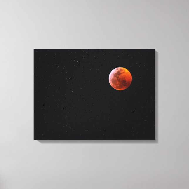 Impressão Em Tela Eclipse de Lua de Sangue Total | Big Island Hawaii (Frente)