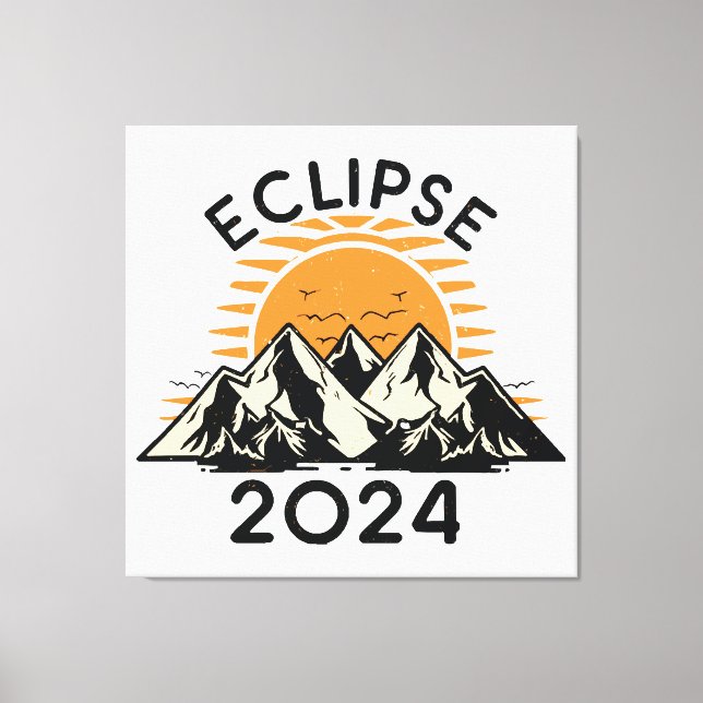Impressão Em Tela Eclipse Solar Total 2024 (Frente)