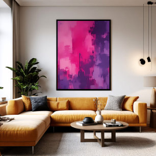 Impressão Em Tela Ecos de Magenta