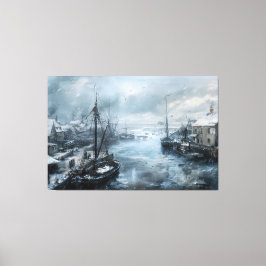 Impressão Em Tela Ecos do Passado: Vida de Pesca Vitoriana