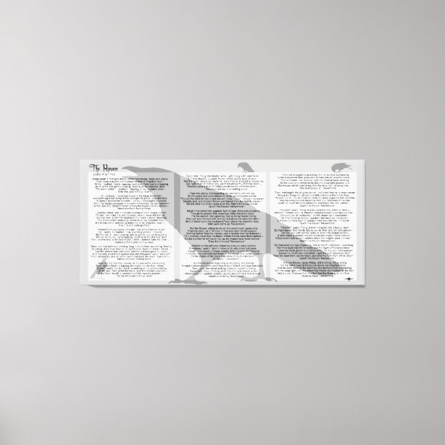 Impressão Em Tela Edgar Allan Poe O Poema Inteiro De Raven (Frente)