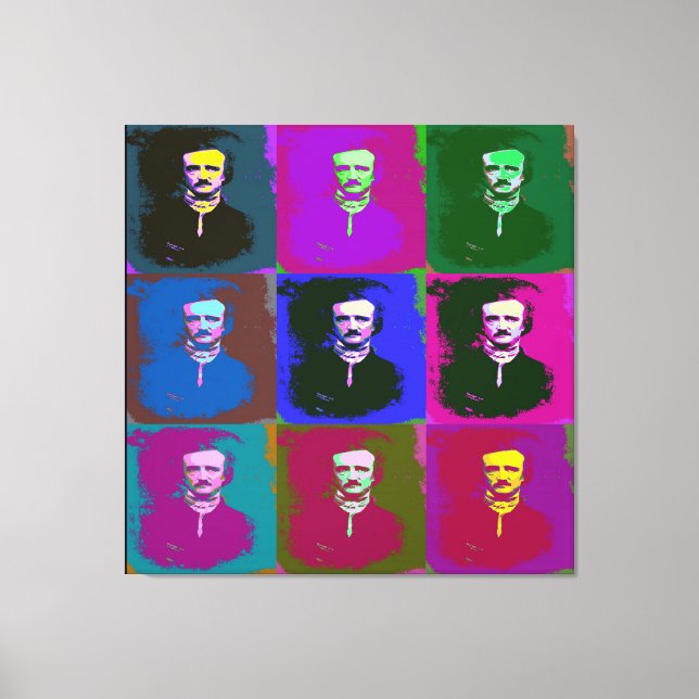 Impressão Em Tela Edgar Allan Poe Pop Art (Frente)