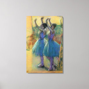 Impressão Em Tela Edgar Degas   dois dançarinos azuis