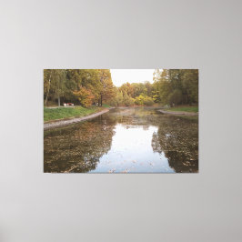 Impressão Em Tela Edição Lago de Outono Dourado
