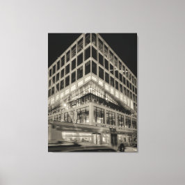 Impressão Em Tela Edifício moderno preto e branco à noite
