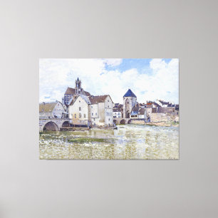 Impressão Em Tela Edifícios Alfred Sisley e pontes com água
