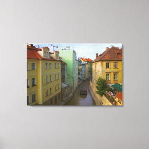 Impressão Em Tela Edifícios históricos com canal, Praga, República T