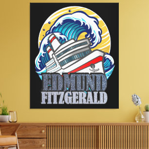 Impressão Em Tela Edmund Fitzgerald Tributo ao Navio Lendário
