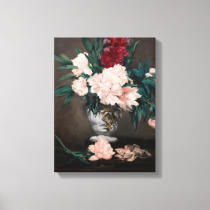 Impressão Em Tela Edouard Manet - Vaso de Peônias em Pequeno Pedesta