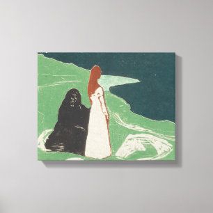 Impressão Em Tela Edvard Munch - Duas Mulheres na Costa