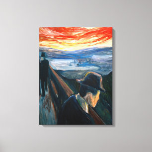 Impressão Em Tela Edvard Munch - Humor Doente ao Pôr do Sol, Desespe