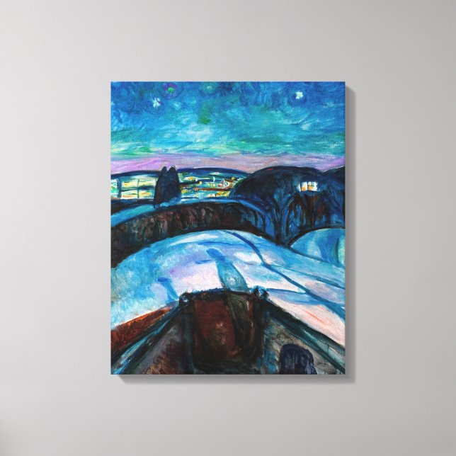 Impressão Em Tela Edvard Munch - Noite Estrelada 1922 (Frente)